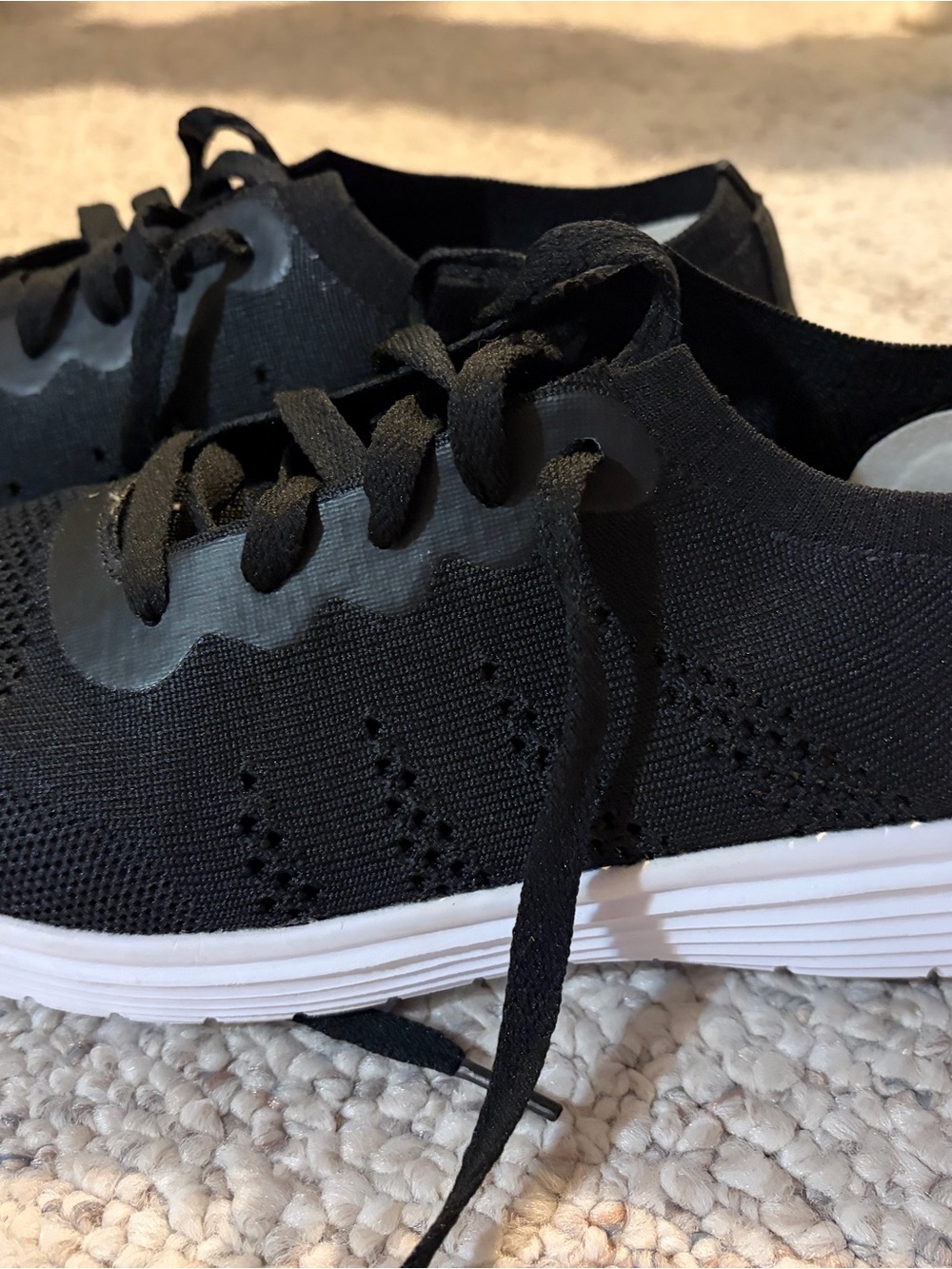 Bloch Black Knit Lace-Up Sneakers with White Sole